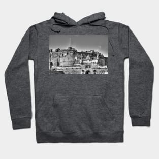 Edinburgh Castle Black And White Hoodie